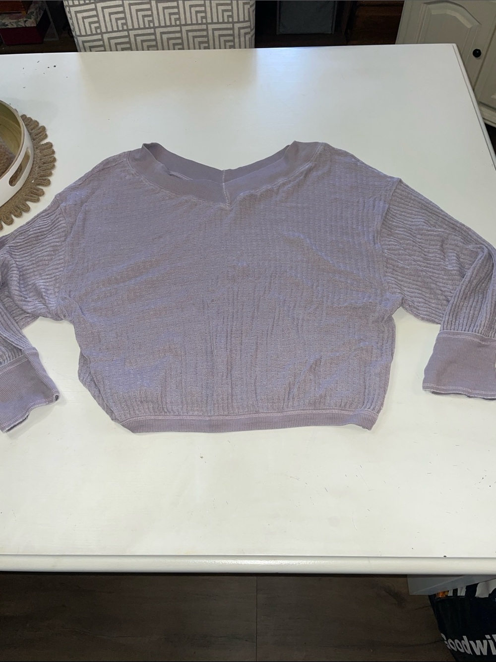 We the Free cropped waffle oversized shirt size medium